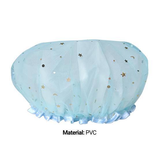 Bath Hat Star Pattern Double Layer PVC Kids Shower Shampoo Cap for Bathroom