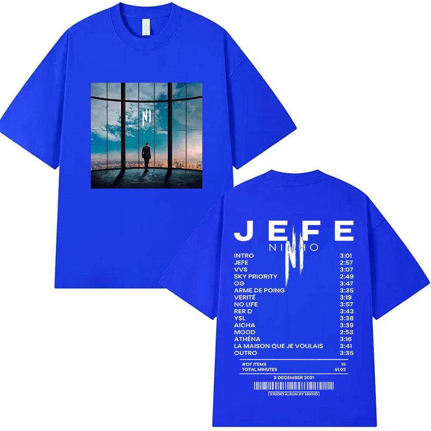 Rapper Ninho Jefe Album 2025 Graphic T-shirt Unisexs Clothing Rock Gothic Pop Music Short Sleeve T Shirt Fashion Oversized T-shirts