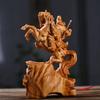 Cliff Cypress Carving Statue Of Guan Gong God Of Wealth Guan Yu Home Living Room Office Desktop Decoration Holiday Gifts
