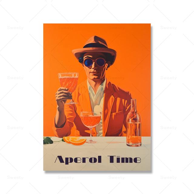 

Винтажный постер Aperol Sprite, поп-арт, принт, вдохновение, винтажная тележка, кухонная настенная живопись, изображение коктейля 21cm×30cm NoFrame