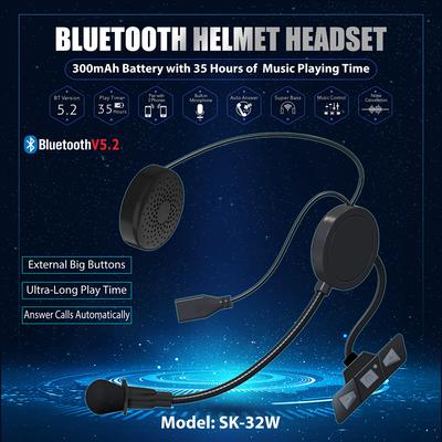 Stereo Bluetooth 5.2 Moto Kask Kulaklığı Kablosuz Eller Serbest Kulaklık Motosiklet Kaskı Kulaklıkları MP3 Hoparlör Su Geçirmez