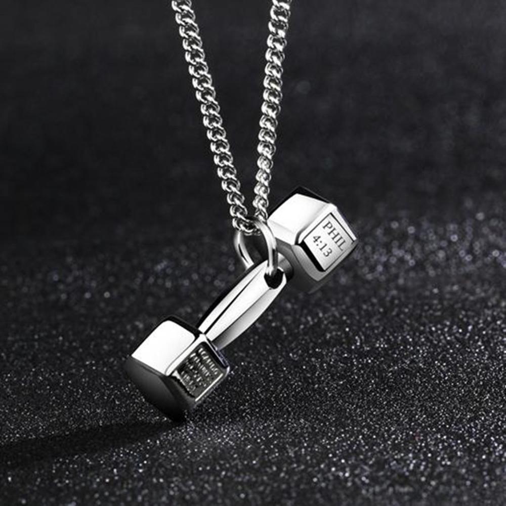 Car Accessories Creative Pendant Mini Dumbbell Metal Auto Rear View Mirror Decoration Hanging Pendant Interior Ornament Gifts