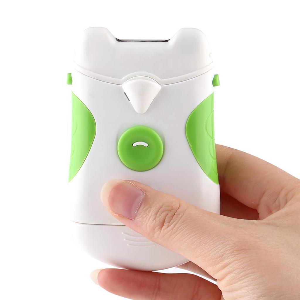 Electric Nail Clipper, 2 in 1 Safe Nail Clipper with Light, Quick   Care Nail File, Easy Cleaning, White and Green Mix, 10 x 6 x 2 cm, Battery