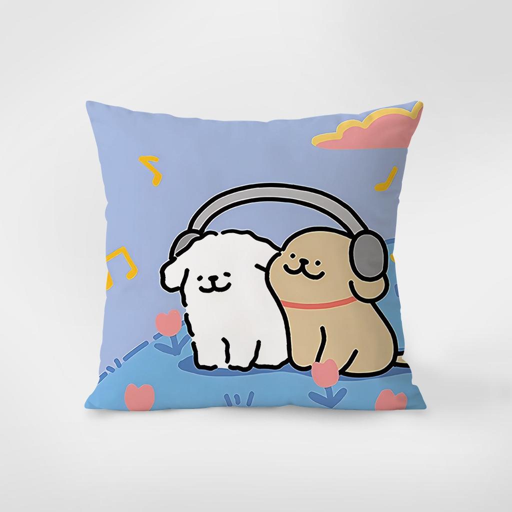 Cute Dog Pattern Pillowcase Interior Decoration Office Living Room Home Pillowcase