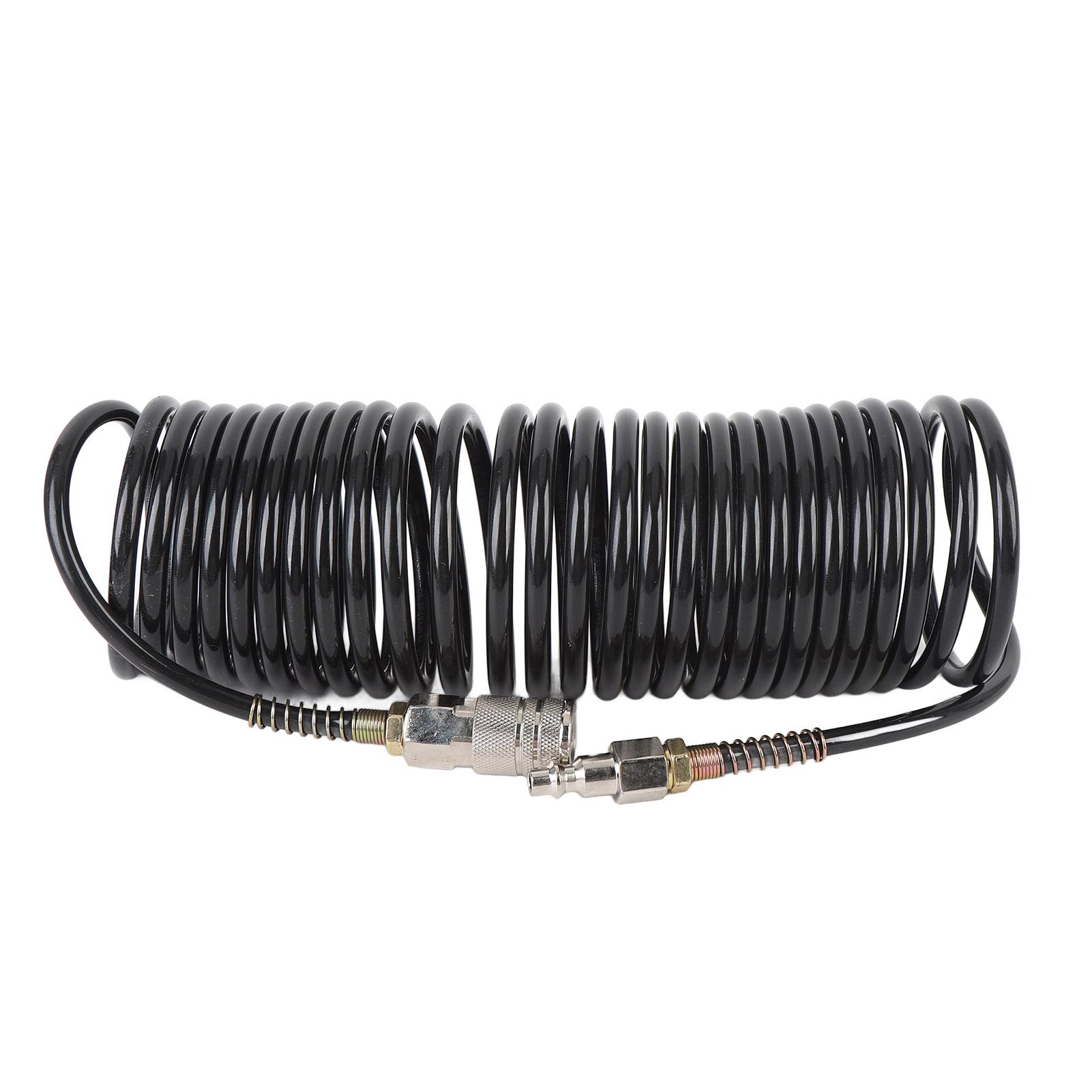 

Spiral Air Hose 1/4 Inch ID 16.4ft Length PE Copper Non Tangling Anti Twisting Lightweight