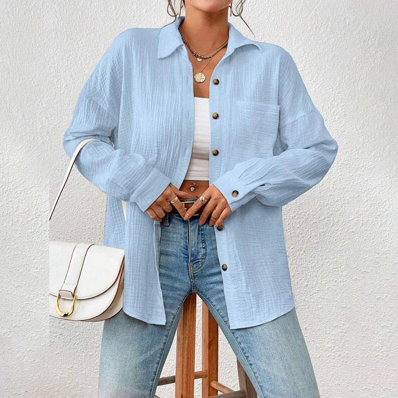 Solid Casual Loose Shirts for Women Autumn Vintage Women's Oversized Shirts and Blouses Fashion Elegant Youth Female Tops