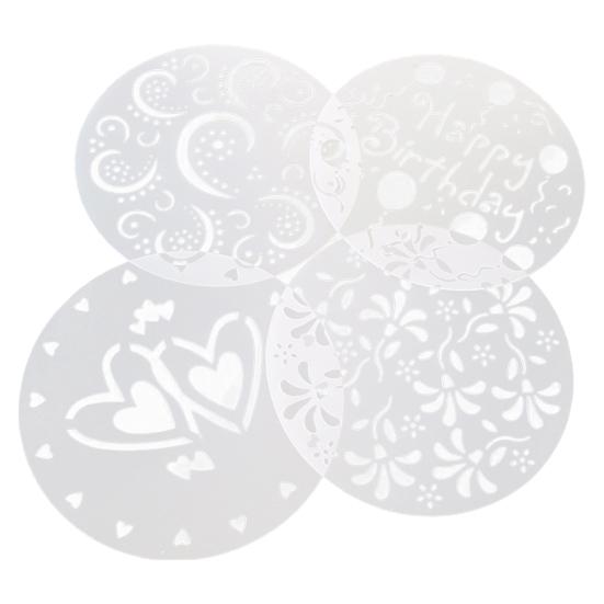 

4Pcs Cake Stencils Food Grade High Toughness PP Cake Cookie Stencil Template Molds Baking Supplies for Home