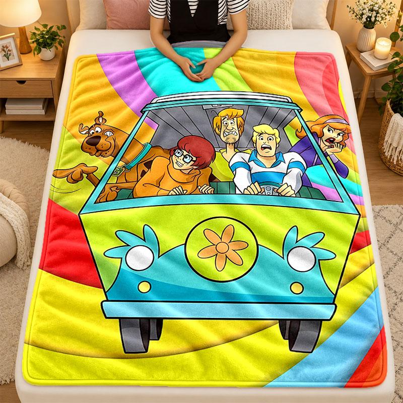 Flannel BlanketScooby Doo Warm Soft Throw Blanket for Indoor Sofa Bed Living Room Use