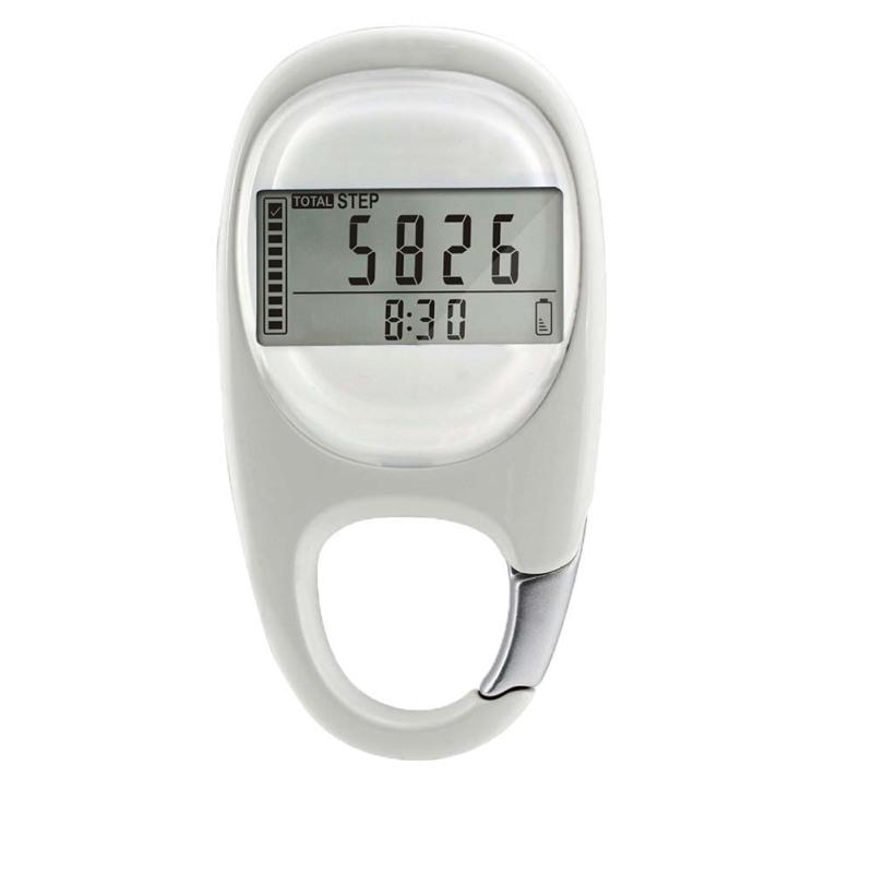 

Шагомер для ходьбы, фитнеса, калорий, упражнений, подсчета шагов, портативный цифровой 3D-шагомер белый
