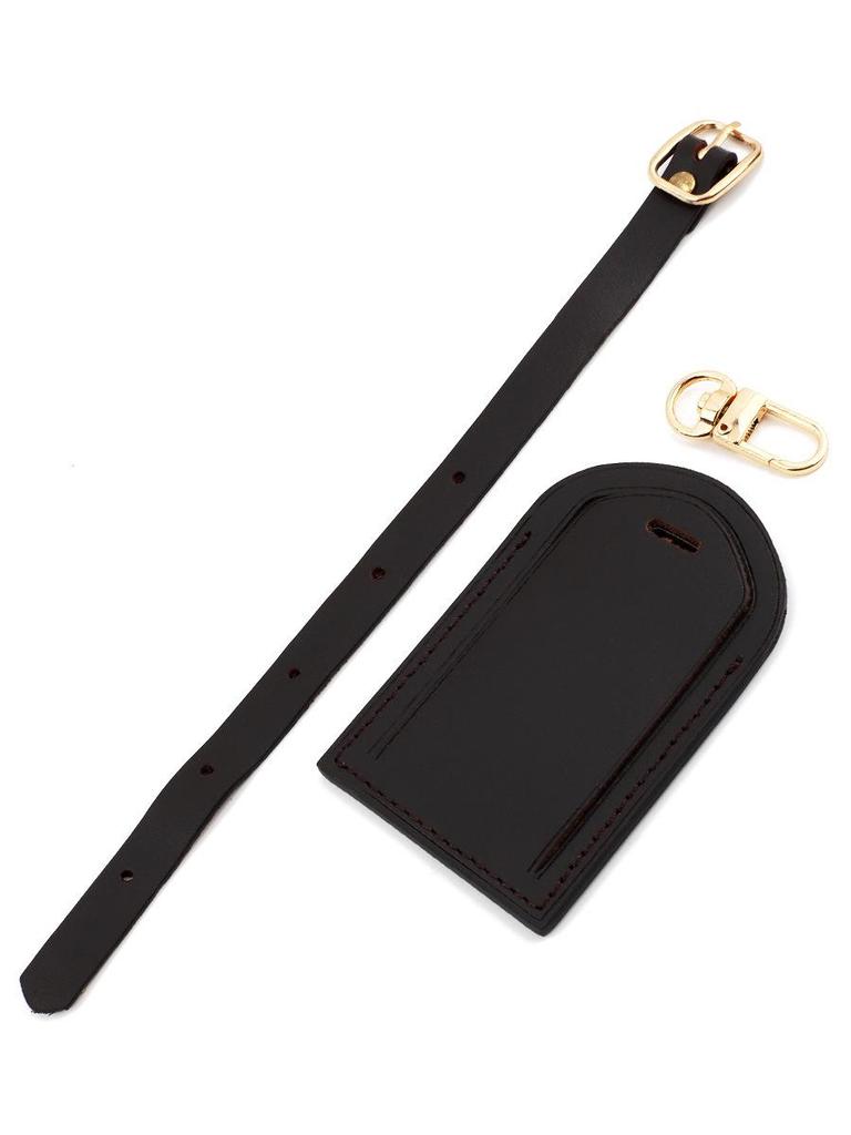 Creative Airplane Luggage Tag - Genuine Leather Pendant, Solid Color Design