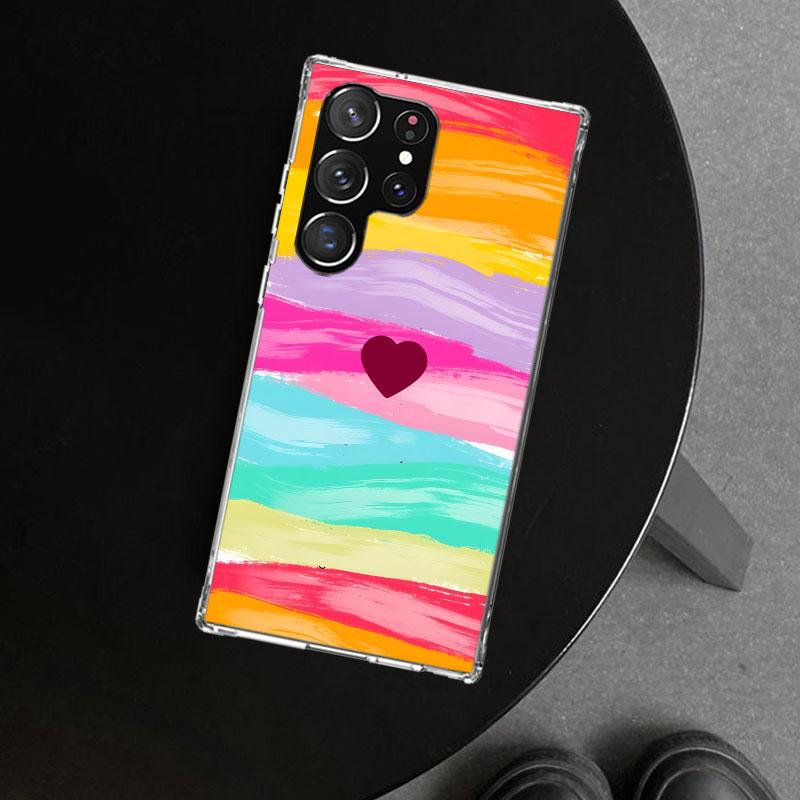 Rainbow Gradient Love Phone Case Cover for Samsung Galaxy S26 S25 Edge S24 S23 Ultra S22 Plus S21 FE S20 + Art Customized Fundas