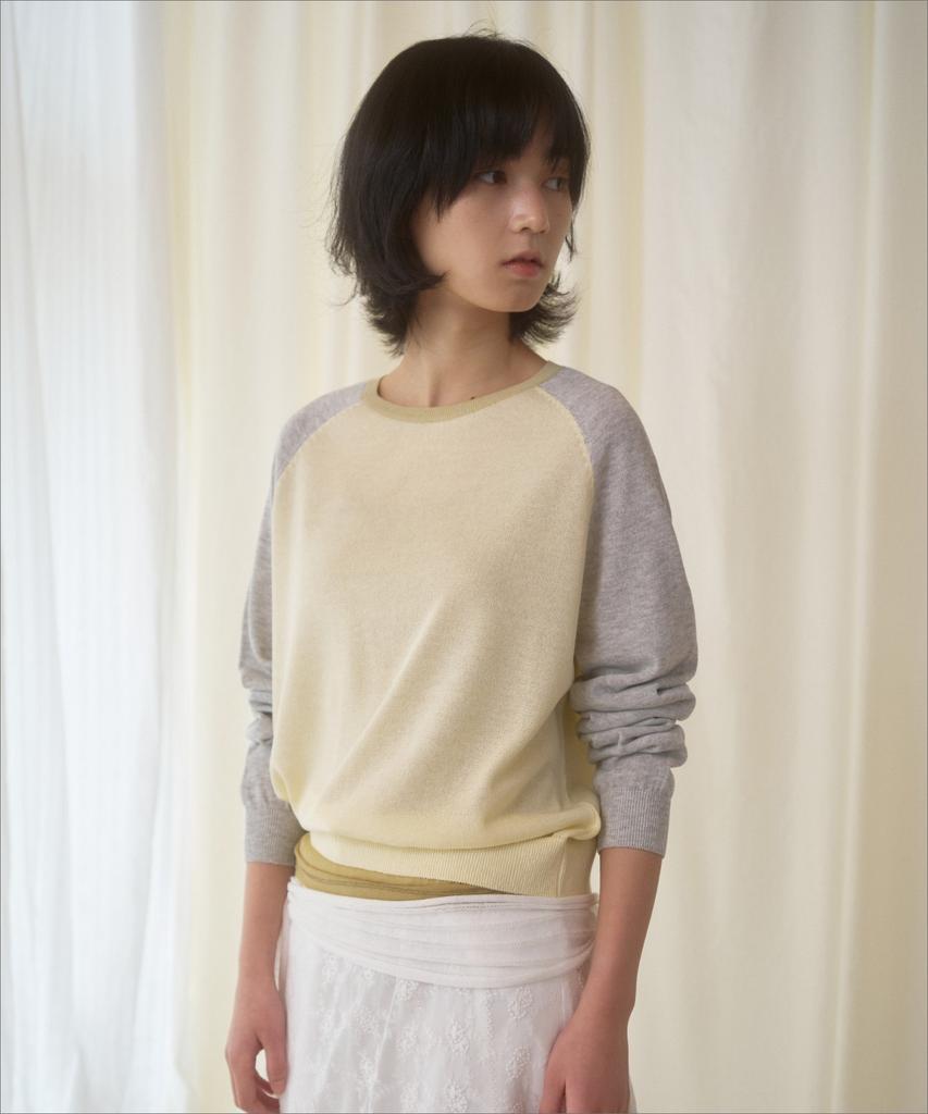 Manggomaenipeullijeu Herrit Raglan Knit_Yellow