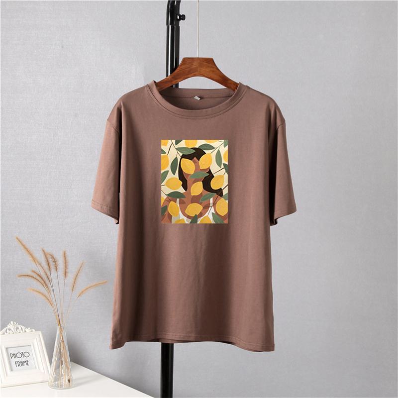 Hirsionsan Vintage Printing Cotton T Shirts Women New Soft Harajuku Loose Female Tees England Style Summer Casual Tops Gotic Graphic T Shirt