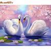 Frame Swan Animals DIY Painting By Number Modern Handpainted Oil Painting Acrylic Paint By Numbers For Home Decor 40x50