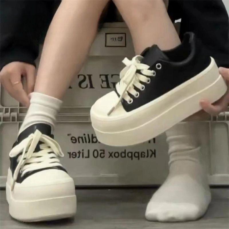 Big head thick-soled muffin autumn and winter new heightening casual versatile sports lightweight board shoes