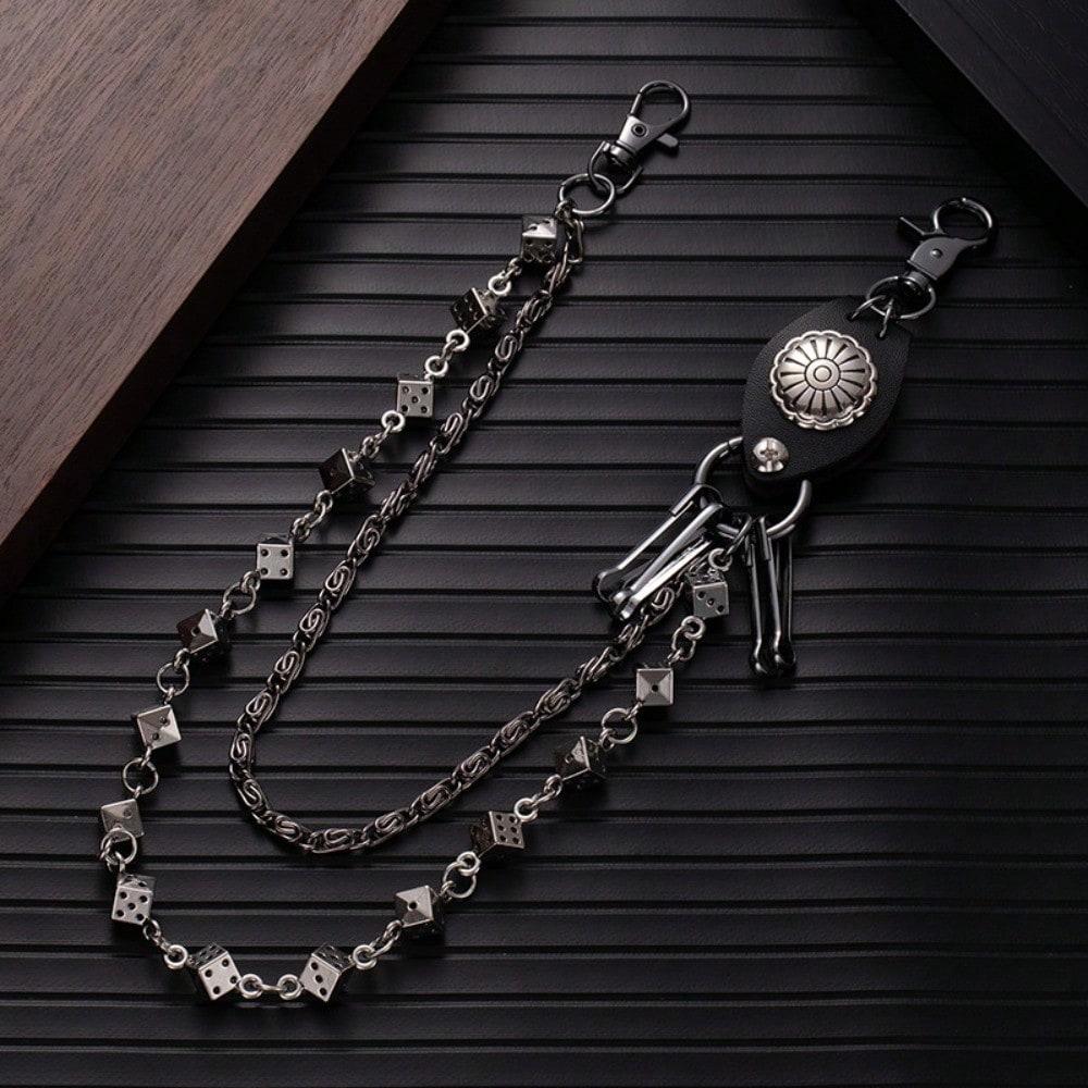 European and American Dark Punk Style Dice Skull Pants Chain Waist Chain Bracelet Necklace Jeans Chain Trendy Cool Personality Hip Hop Accessories