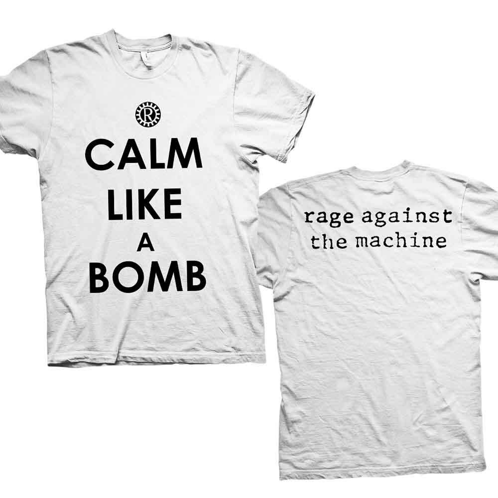 

Rage Against The Machine Calm Like A Bomb T-Shirt White New Unisex T-Shirt XXL