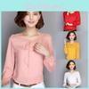 Elegantes Sommer Damenhemd Langarm Bluse Knopf Damen Büro Chiffon Rüschen Tops Für Stilvollen Komfort