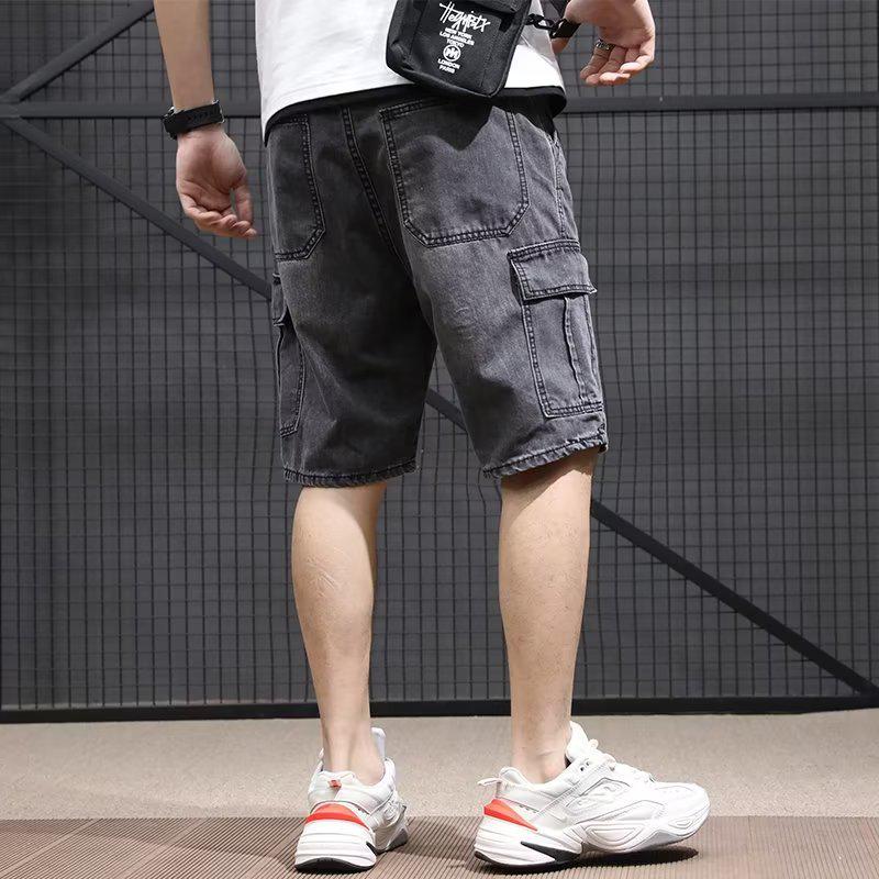 Men's Summer Japanese Fashion Denim Multi-Pocket Loose Shorts
