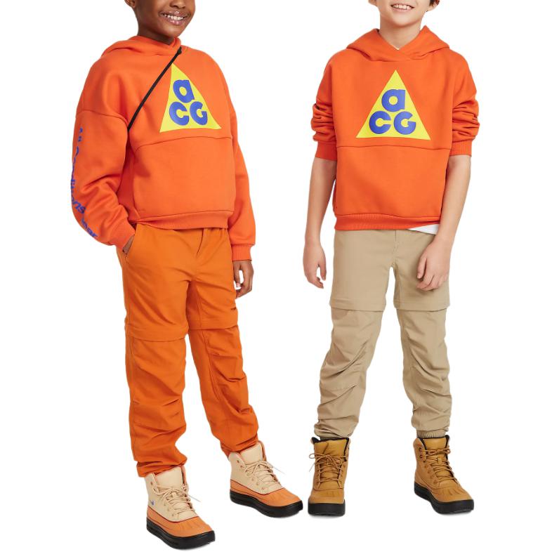 Nike Pullover Hoodie With Letter Print Kids Hoodies Orange FB4343-809