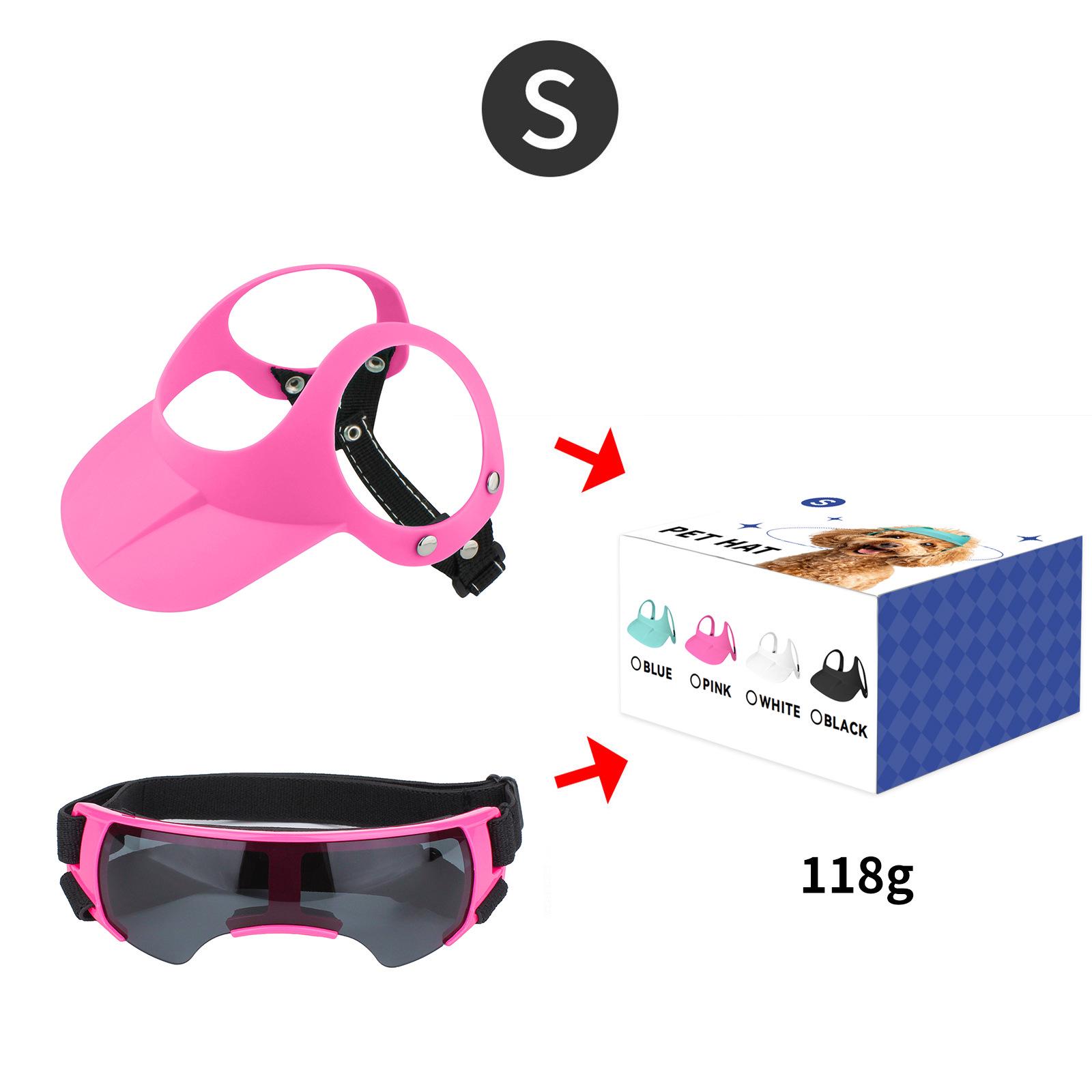 

Набор: шляпа от солнца для питомца и солнцезащитные очки: Регулируемый солнцезащитный козырек на весну/лето с дизайном, открывающим уши