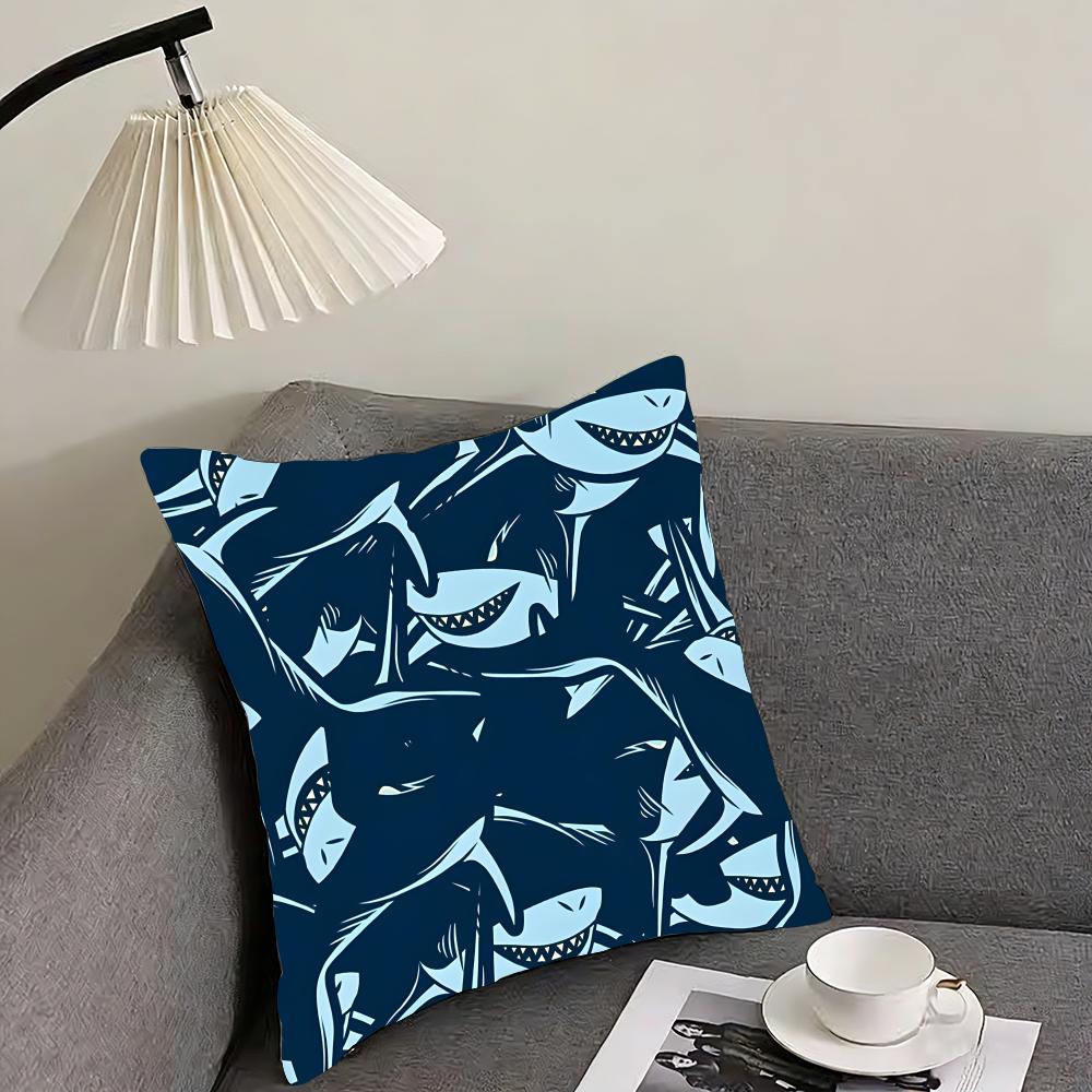 Shark Fashion Cushion Cover Pillowcase Ultra Soft Skin Friendly Fabric Cloud Like Comfort  Concealed Zipper