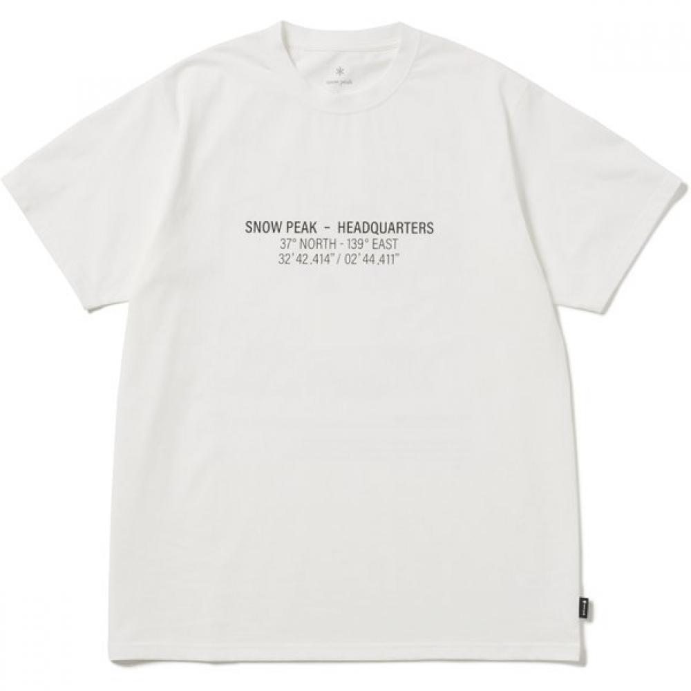 Snow Peak Hq Topographic Map T ShirT Men S cuT   Sewn Off whiTe M Size TS 26Su003