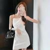 New Pearl Suspender Dress Female Slim Black Skinny Fashion Temperament French Retro Small Black Dress