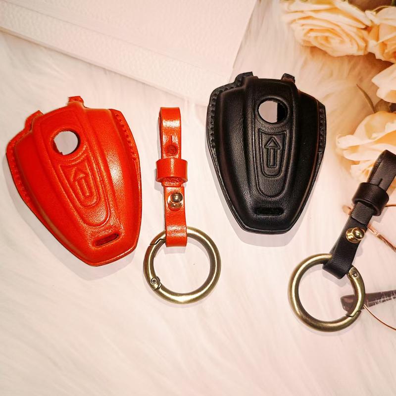 For BMW R18 2020-2024 R18B Bagger R18 Transcontinental Leather Motorcycle Key Cover Case Fob Keychain CNC Machined Accessories