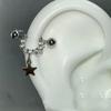Sexy Trendy Zircon Star Piercing Stud Earrings for Women Girls Punk Style Hip Hop Rock Street Earring Jewelry Y2K Accessory Gift