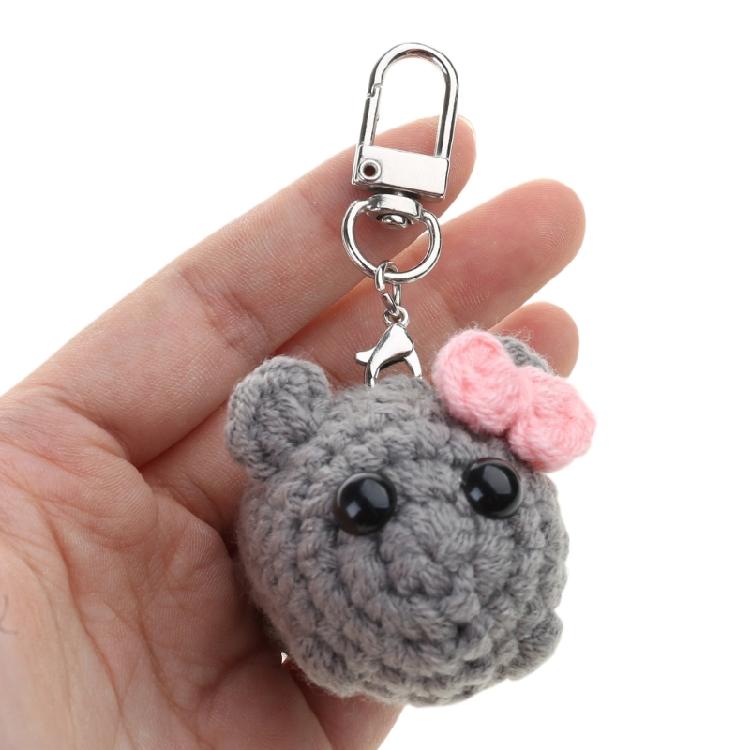 Přenosný interaktivní pískací křeček vlněný přívěsek na klíče Uklidňující přívěsek s motivy pro dekoraci tašek a klíčů