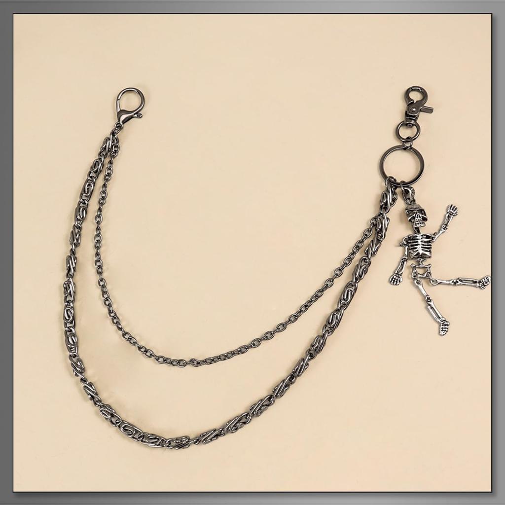 Buzz Selection Skull Keychain Chain Accessory, RockPunk Cool, Women's, AC480 (Black)