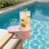 Clip-On Drink Holder for Chair, Portable Cup Holder for Beach Chair Patio Table, Striped Outdoor Clamp On Beverage Caddy for Pool Cruise
