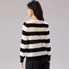 Sheep wool pullover sweater: autumn and winter new striped design for women's wool sweater, fashionable, loose and high-end