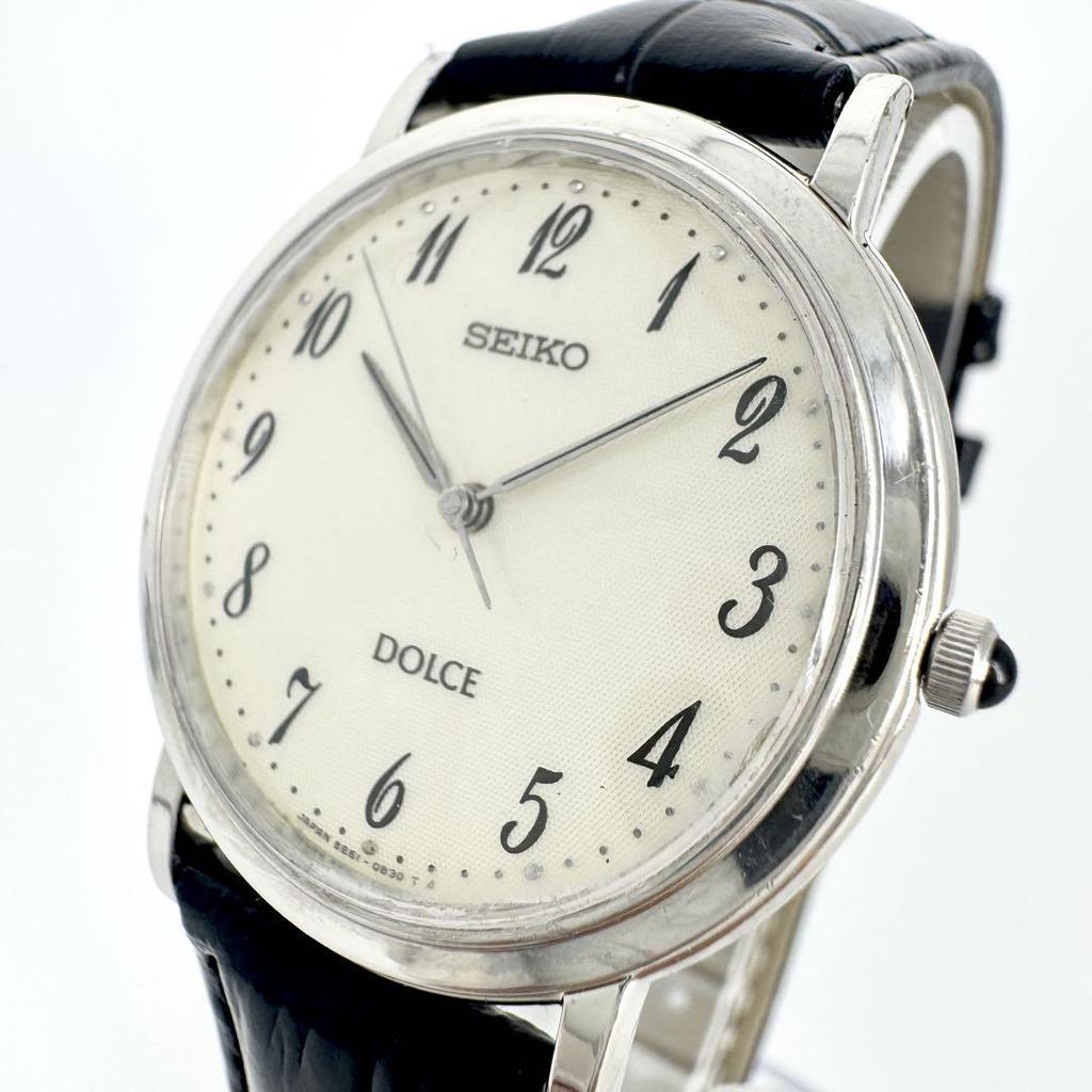 [USED] Battery SEIKO DOLCE Round Vintage White Watch