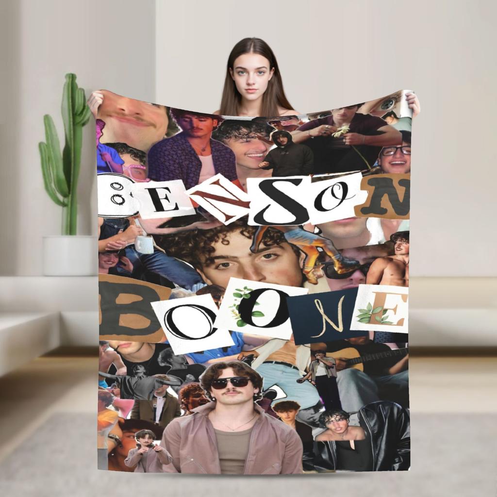 Benson Boone American Singer Blankets Warm Soft Plush Bedding Throws For Couch Bed Airplane Travel Flannel Bedspread Bed Cover
