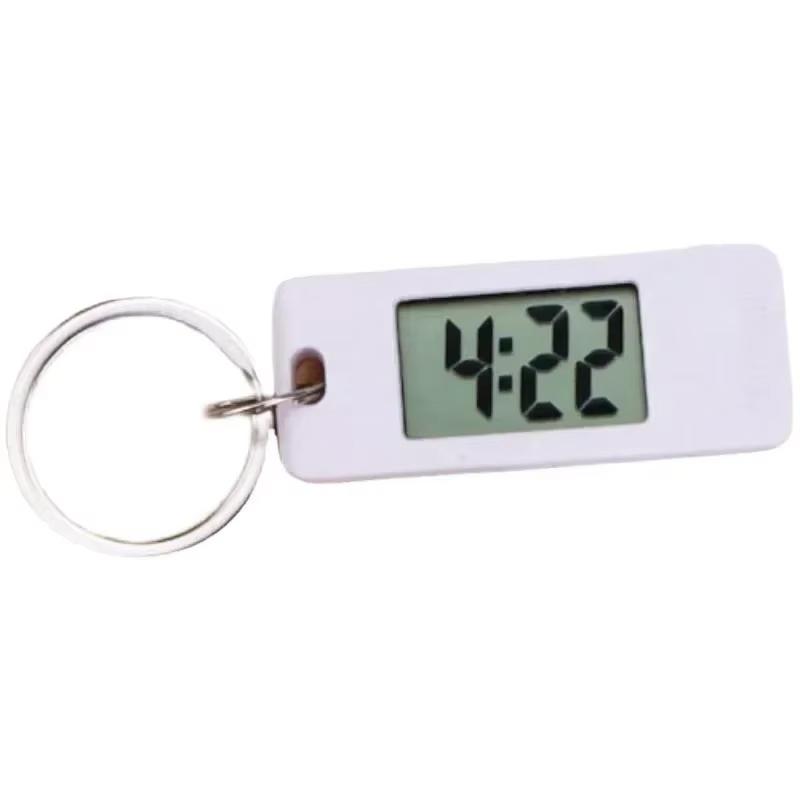 Mini Electronic Clock Keychain Digital Led Time Display Student Rectangle Watch Portable Wall Clock Keyring For Bag Backpack