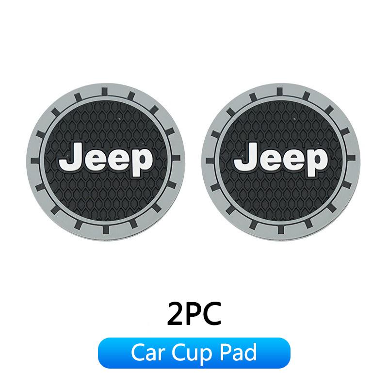 

Cup Holders 2Pcs Silicone Car Water Cup Coaster Cup Waterproof Non-Slip For Jeep Renegade Wrangler Compass Gladiator Cherokee JL