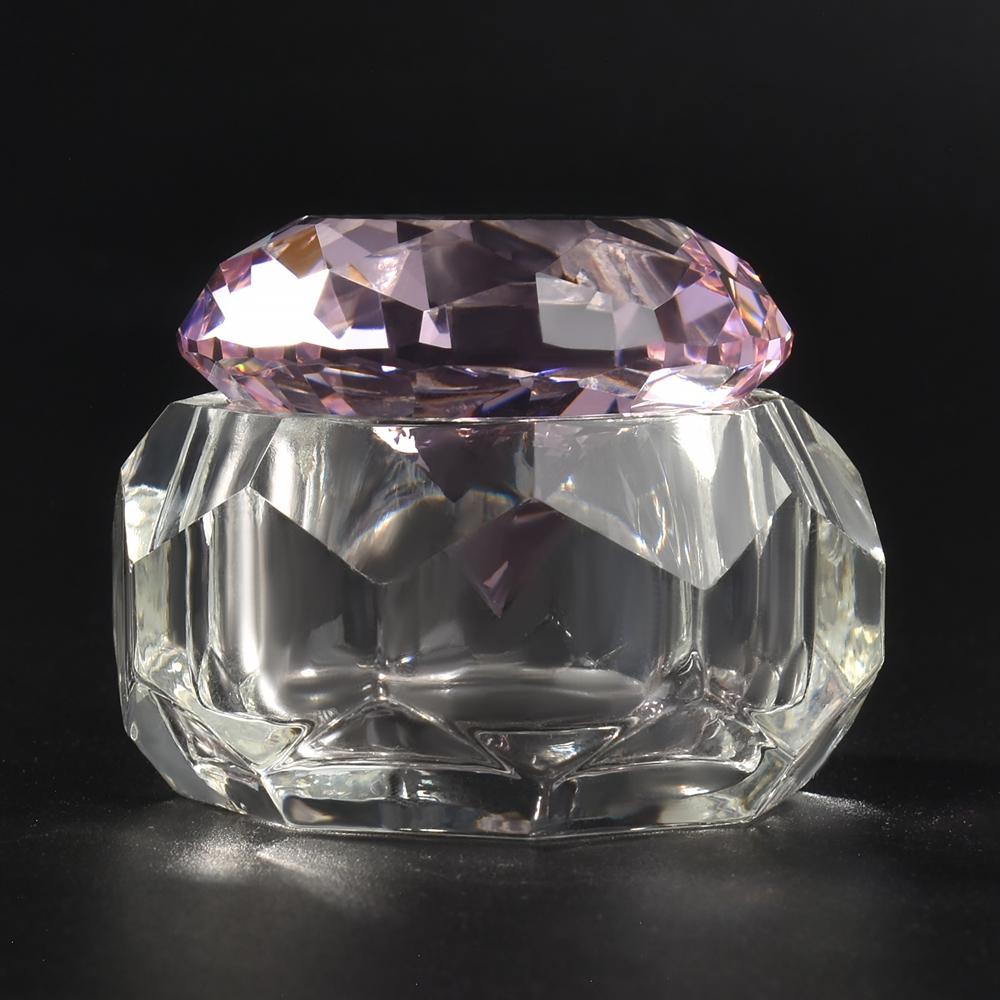 1PC Damiond Shaped Glass Nail Cup Colorful Dappen Dish Lid Cup Holder Equipment Nail Art Tools