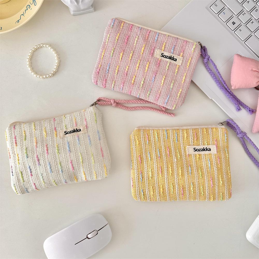 Cute Small Cosmetic Bag for Student - Portable Makeup, Lipstick, and Earphone Storage