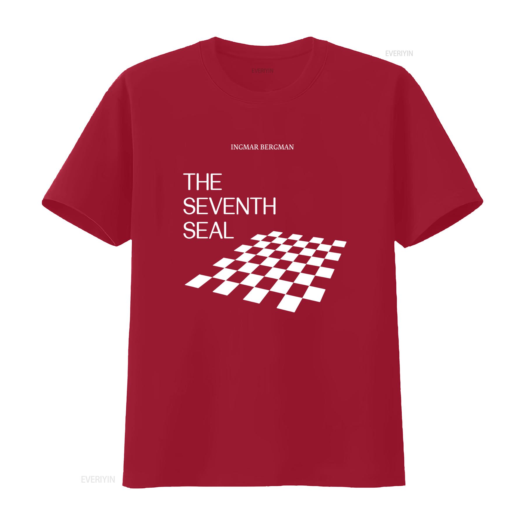 Seventh Seal T Shirt Ingmar Bergman Movie Inspired Chessboard Design Perfect for Film Lovers and Retro Style Enthusiasts Unisex S