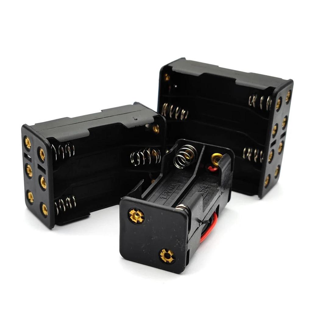 4x 6x 8x AAA Battery Box Case Holder with Wire Leads Side By Side Battery Box Connecting Solder for 4-8pcs AAA Batteries