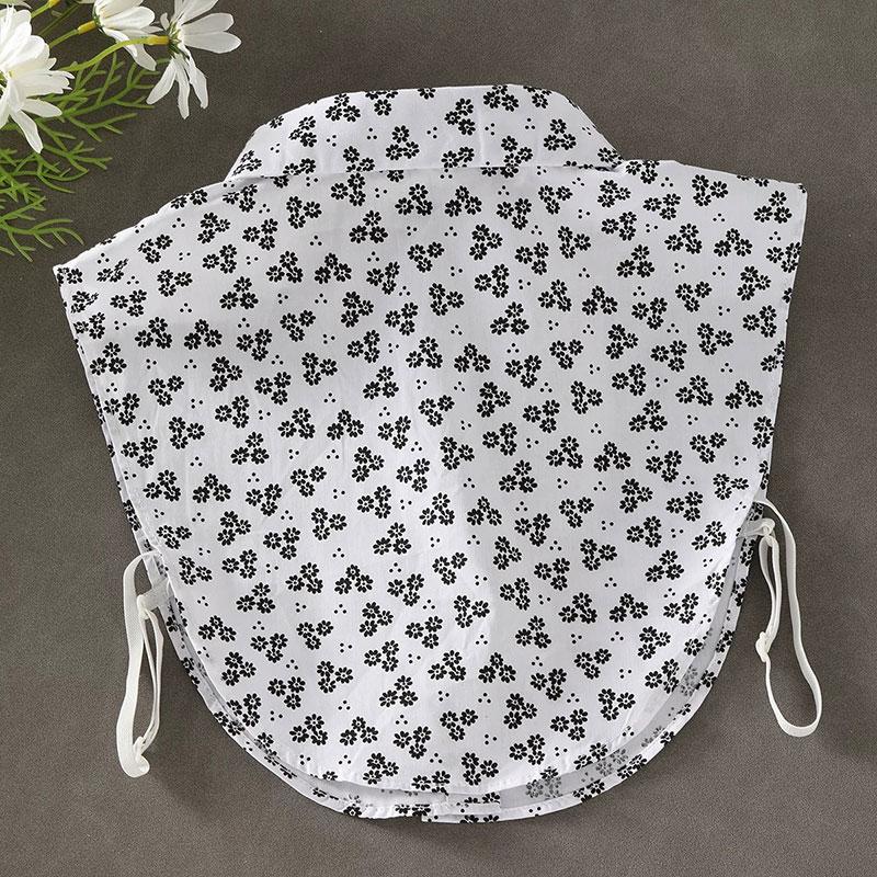 Fashion Cherry Printing Fake Collar Women's Detachable Dickey Collar Faux False Collar Half Shirts for Women Girls One Size