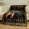 Blanket For Wife Romantic Couple Letter Print bedroom Blanket for Livingroom Couch lunch break Soft throw for Friend's festival Gift