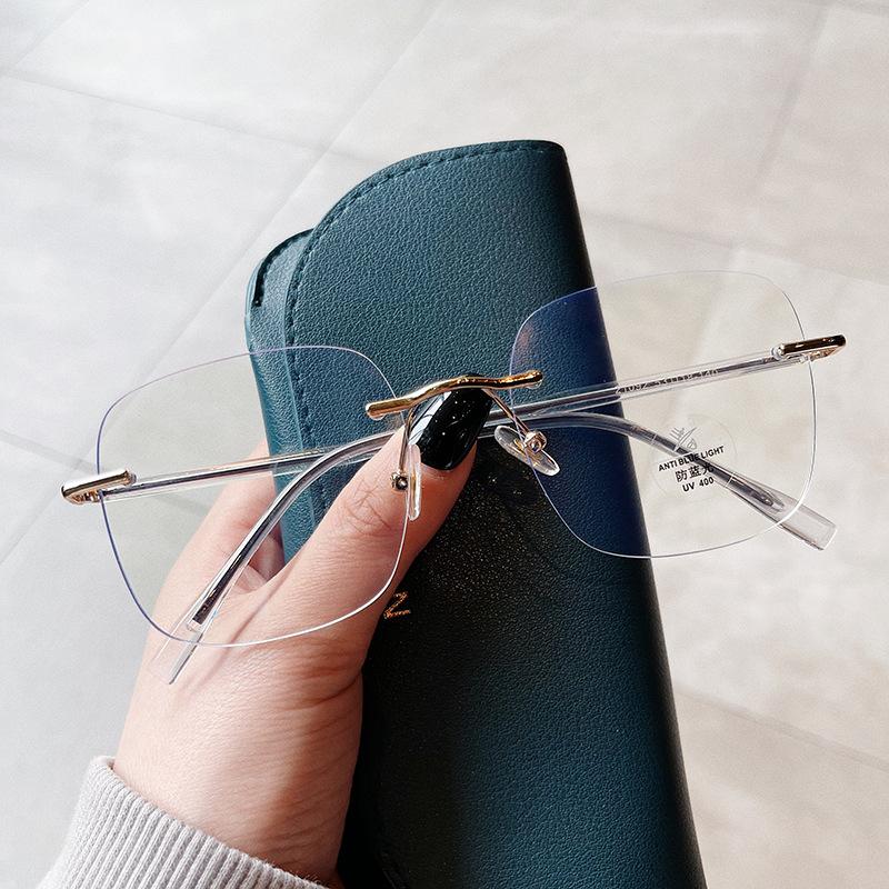 New Style Rimless Men Women Eyeglass Frames Korean Style Blue Light Blocking Men'S Glasses Good Quality Women Frame Glasses