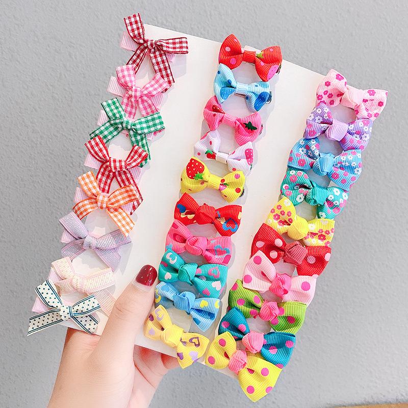 10Pcs Baby Bow Hair Clip Children's Bangs Headdress Girls Cute Little Hair Clip Broken Hair Clip Princess Hair Accessory