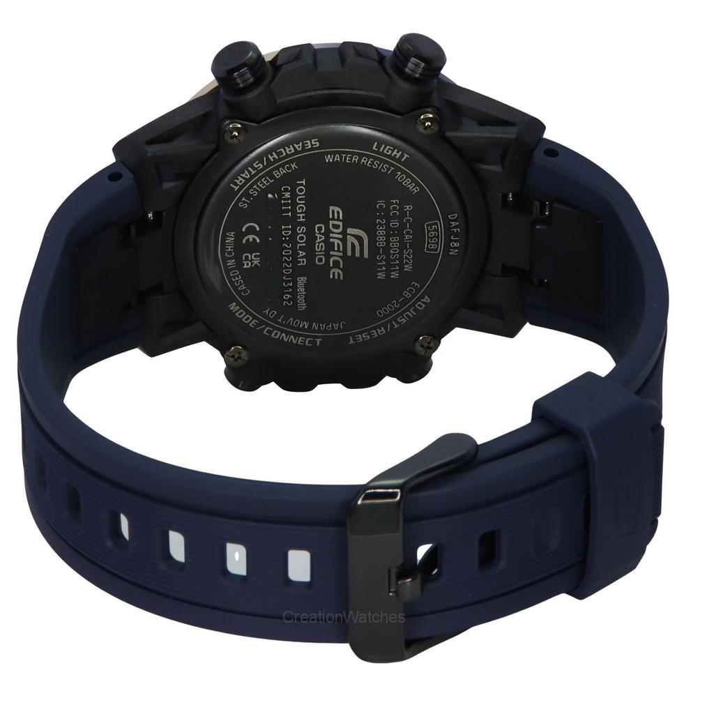 Casio Ceas de bărbați Edifice Sospensione Nighttime Drive Analog Digital Smartphone Link Tough Solar ECB-2000NP-1A 100M