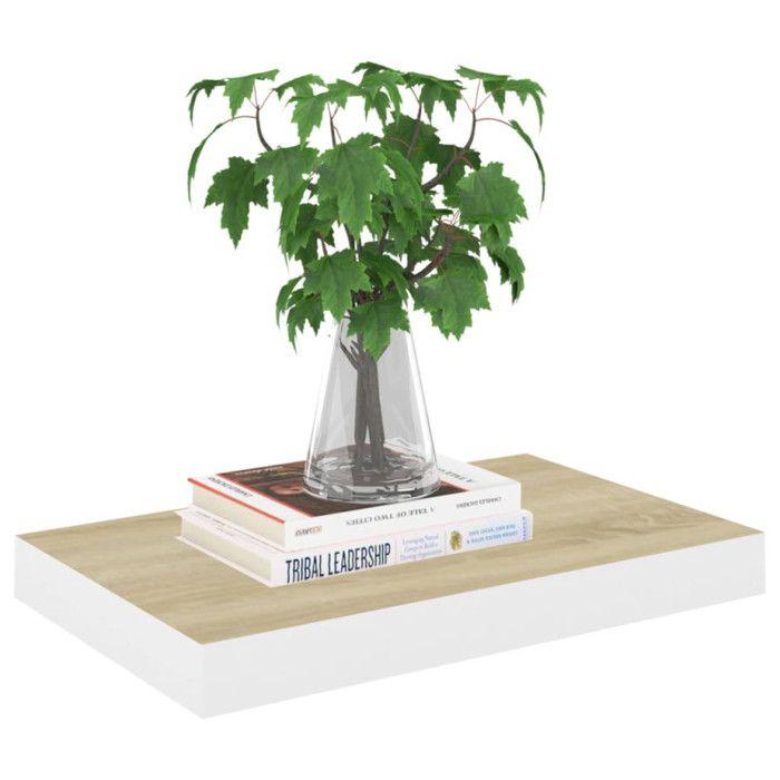 VidaXL Étagères flottantes 4 pcs Chêne et blanc 50x23x3,8 cm MDF