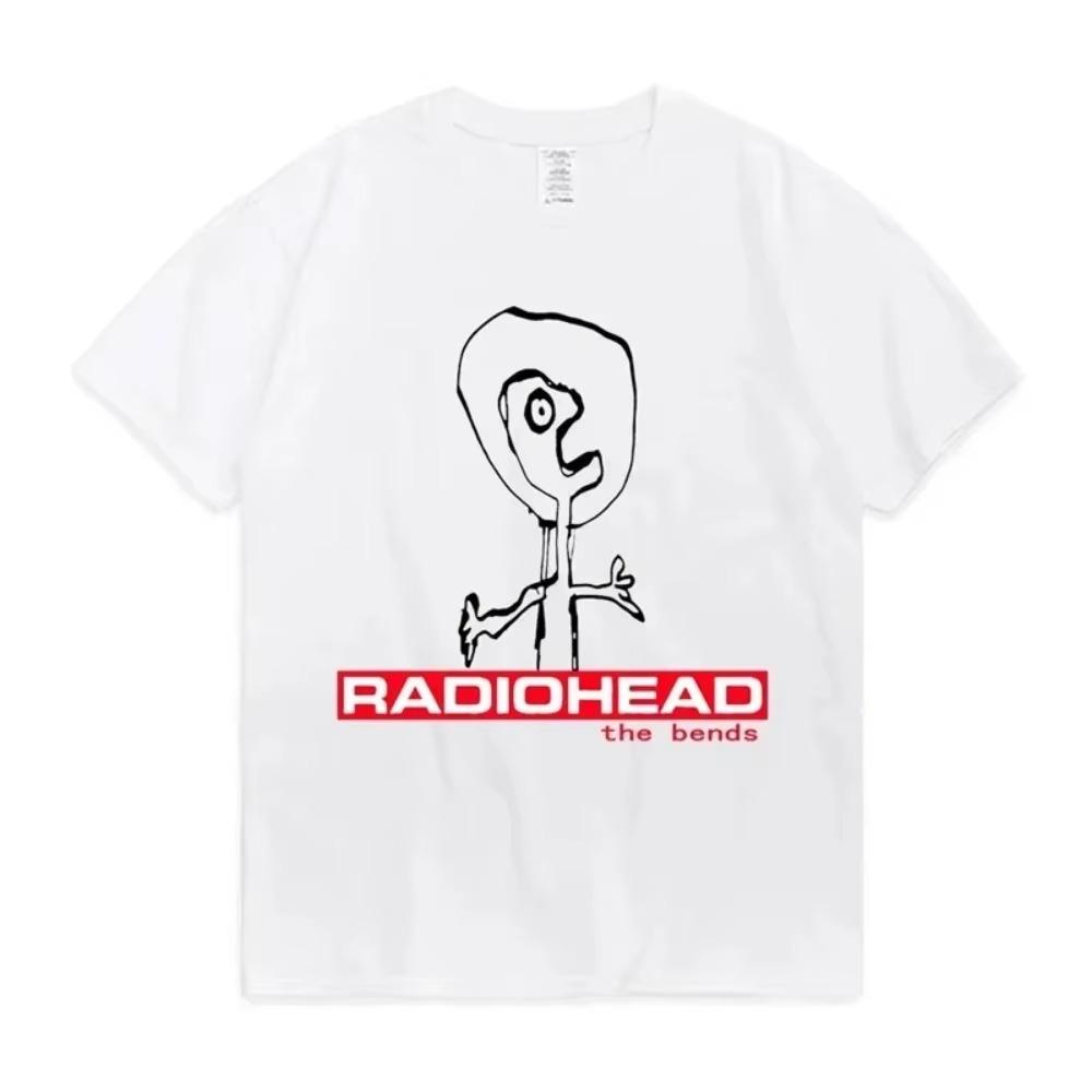 Radiohead Print T-shirt Men Women Tshirt Trend Hip Hop Rock Oversized Short Sleeve Tee 2024 Summer Cotton T Shirts Clothes Tops
