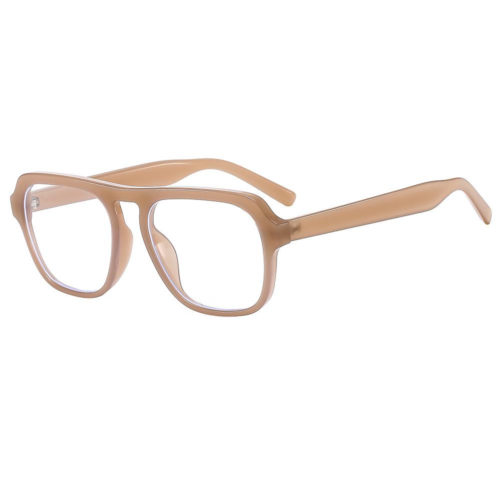 Retro Black Frame Glasses Women'S Trend Single Beam Thin Sunglasses Men'S Plain Flat Glasses